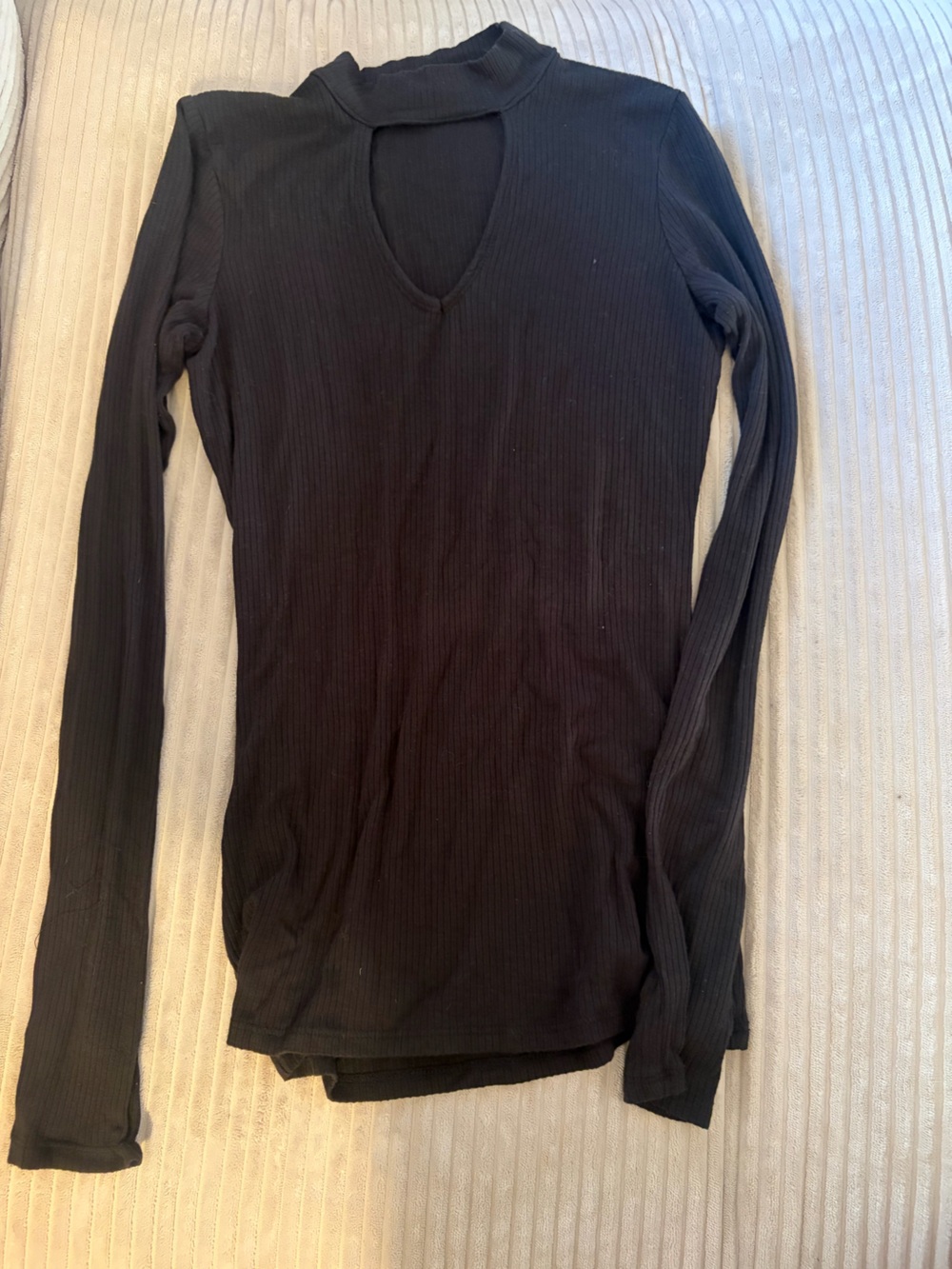 Hollister stretchy Black Ribbed Long Sleeve Women's Top